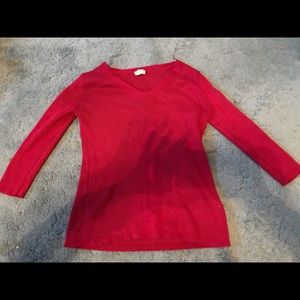 Petite 3/4 Sleeve Maroon Sweater